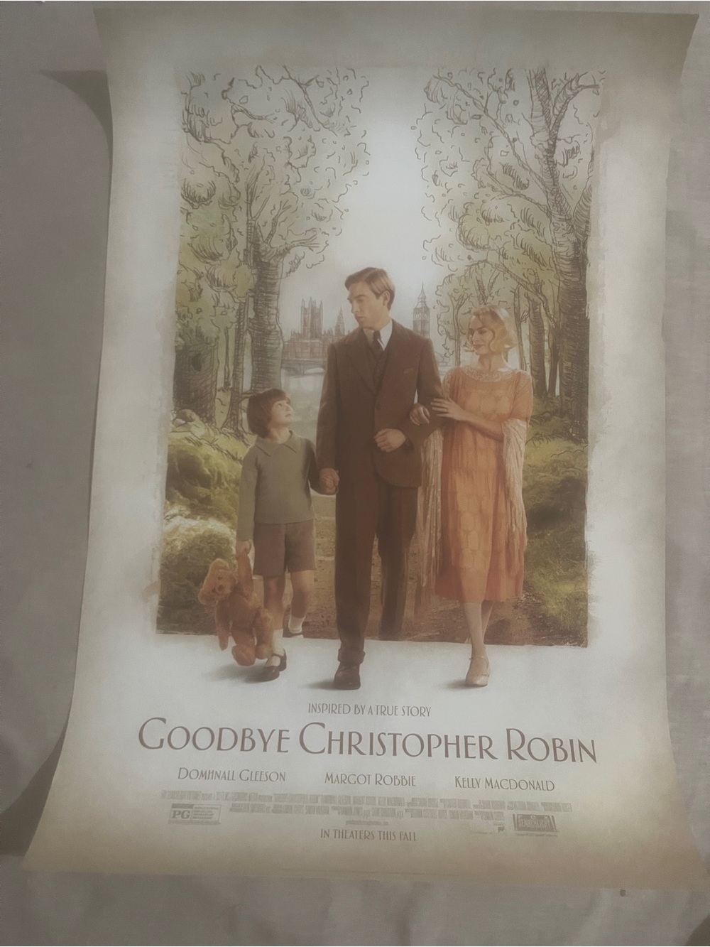 Goodbye Christopher Robin 13.5x20 Movie Poster Winnie the Pooh Fox Disney 2017